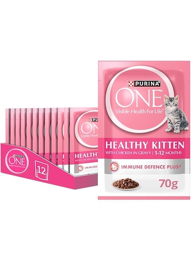 PURINA ONE Wet Healthy Kitten with Chicken 70g (Pack of 12)