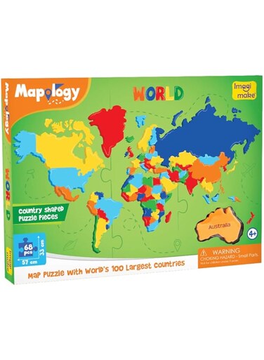 Imagimake: Mapology World- World Map And Its Countries- Learning Aid &amp; Educational Toy- Jigsaw Puzzle- For kids Age 4 and Above