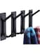Aokraty 4pcs Stainless Steel Adhesive Hooks, Heavy Duty Storage Wall Mount Hooks for Hanging Clothes CoatTowels Hat Bags for Home Entryway Bathroom Kitchen Bedroom Living Room (Black)