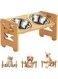 Fohome Elevated Dog Bowls, 15&deg; Tilted Raised Dog and Cat Food Bowls, Adjustable Heights Elevated Dog Bowls for Pet Food and Water, Anti Slip Dog Cat Feeder with 2 Stainless Steel Bowls