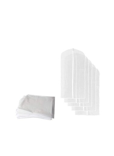 Pack of 5 Clothes Dress Protector Moistureproof Dustproof Cover Garment Suit Skirt Bag Organizer(60x100cm)