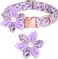 YHRY Girl Dog Collar Collar with Flower Removable Metal Buckle Adjustable,Cute Pet Collars for Boy Girl Puppy Small Medium Large Dogs (S, Purple)