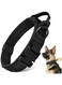 GTVGJH Dog Collar, Adjustable Training Nylon Dog Collar with Control Handle and Heavy Metal Buckle for Medium and Large Dogs. (M, Black)