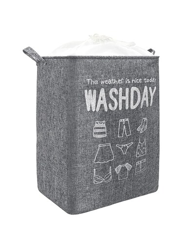 MAKINGTEC 75L Collapsible Laundry Basket, Waterproof With Handles, Large Capacity Quilt Clothes Storage Bag, Dirty Clothes Storage Basket For Bedroom(Grey)