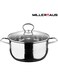 Casserole &Atilde;&tilde;20X10Cm S/S Induction With Glass Lid, Casserole With Lid - Stainless Steel - &Atilde;&tilde;20X10Cm - Induction - Shiny And Matt - Straight Shape - Measuring Scale - Welded Wire Handle And Knob , Exceptional Durability and Strength Stainless steel body with Glass Lid