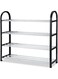 Sanbo 4-Tier Shoe Rack Aluminum Metal Standing Shoe Rack DIY Shoes Storage Shelf Organizer Shoe Rack for Home Bedroom Kitchen Office Balcony