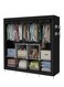 Portable Wardrobe, Wardrobe Shelves, Clothes Storage Organiser with 4 Hanging Rails, Black