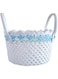 Multipurpose Storage Cotton White and Blue Basket 23x15cm