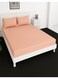 Deep Fitted Bed Sheet +2Pcs Pillow Covers, King/Queen/Double/Single Sizes, Color Peach, Depth 30cm