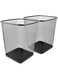 Greenco Mesh Square Wastebasket, 6 Gallon, 2pk (Black) - Lightweight &amp; Sturdy Office Trash Can for Under Desk, Kitchen, Bedroom, Dorm Room, Apartment - Garbage Bin - Trash Can Office &amp; Home Supplies