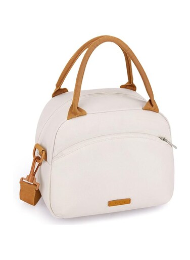 TERRIFI Stylish and Spacious Lunch Bag Set, Perfect for Work, School, Picnics, and Travel - Includes Utensils and Insulated Tote Bag (Beige)