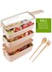 SWIUKPHE Bento Adults Lunch Box, Stackable Bento Box, 3-In-1 Compartment - Wheat Straw, Leakproof Bento Lunch Box Meal Prep Containers