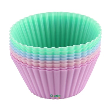 Silicone Muffin Moulds 8-Piece Set   BPA-Free Food Grade Non-stick Reusable Baking Cups   Multicolour Cupcake &amp; Dessert Liners