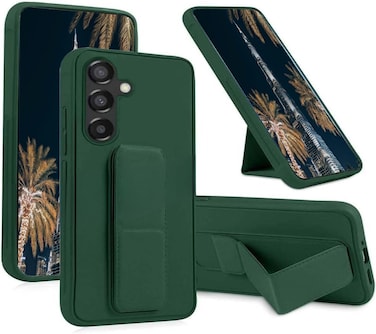 Samsung Galaxy S25 Plus Case, Multi Stand Cover with Magnet Holder, Hand Strap Grip, Vertical and Horizontal Stand (Green, Samsung Galaxy S25 Plus)