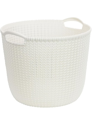 Curver,Knit,Large Round Basket,with 2 hand,30L,Off White Color