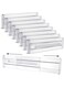 Yafe Drawer Dividers - 8 Pack Clear Organisers, 3.2" High, Expandable 11.3-20", Adjustable Plastic Drawers Separators for Clothes, Baby, Utensils, Cutlery, Kitchen