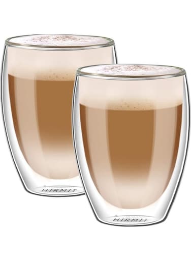 2Pcs-350ML Borosilicate Coffee Tea Cups Clear