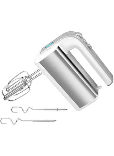 SOKANY CX-6651W Hand Mixer Electric, Handmixer 800W Electric Whisk 5 Speed with Turbo Handheld Mixer, 2 Dough Hooks, 2 Beaters for Easy Whipping, Mixing Cookies, Brownies, Cakes, and Dough Batters