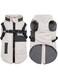 Dog Winter Jackets, Waterproof Dog Coat with Harness, Warm Dog Coats, Dogs Clothes, Reflective Doggie Apparel Puppy Cold Weather Vest for Small Medium Dogs (White, L)