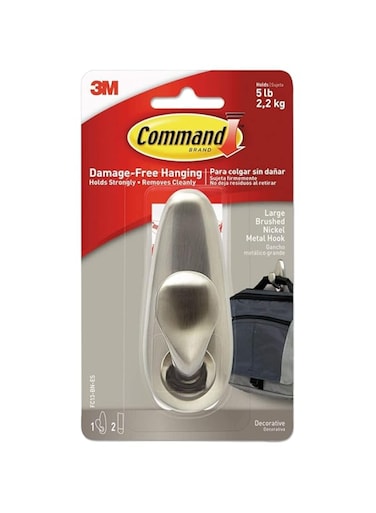 Command- Large Forever Classic Brushed Nickel Metal Hook