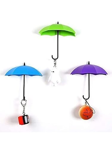 Room Decorative Colorful Umbrella Wall Hook (3 Pieces)
