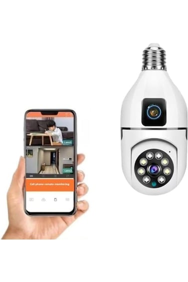 Dual Lens WiFi Security Camera 1080P &ndash; Wireless 2.4GHz PTZ Cam with 360&deg; View, 2-Way Audio