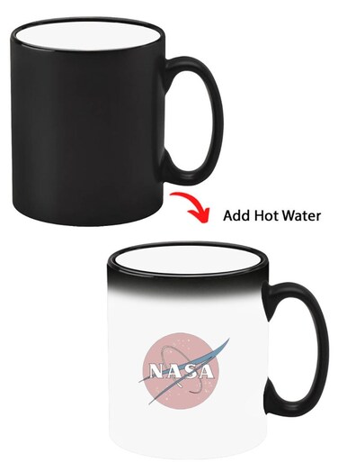 Color Changing Heat Sensitive Ceramic Mug, Image Revealed When HOT Liquid is Added! Nasa Pink