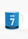 Designer Printed Coffee Mug with Heavy Duty Handle 11oz Ceramic Personalised Gift Mugs Cup [Microwave Safe &amp; Dishwasher Proof ] - Cricket Player - Mohammad Nabi, Jersey Number - 7