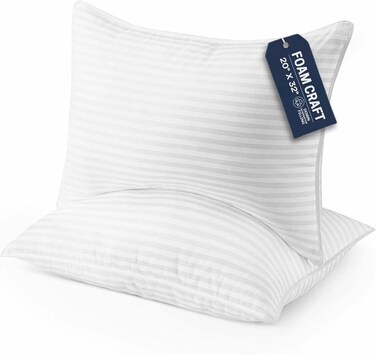 CRAFT King Bed Pillows - Down Alternative Cooling Pillows for Side, Back, and Stomach Sleepers (20" X 32") - Pack of 2