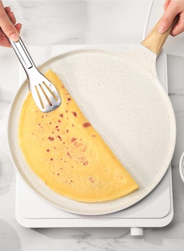 Non stick pan, frying pan, white, 10 inch, natural ceramic coated baking pan flat bottom frying pan with spreader, flat bottom frying pan with cool handle, which can be used for frying egg cakes, compatible with a variety of stoves, gas stoves, open fires, cooking dumplings and other foods