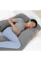 The Moon Brand Organic U-Shaped Pregnancy Pillow - Sleeping Support for Mom to Be - Lump-Free Fillin