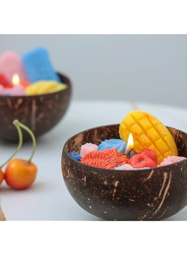 Giftify Handmade Love Scented Soy Coconut Shell Candle, Fruity Wood Wick Scented Candles Made with Real Coconut Shells, Outdoor and Indoor Decor use