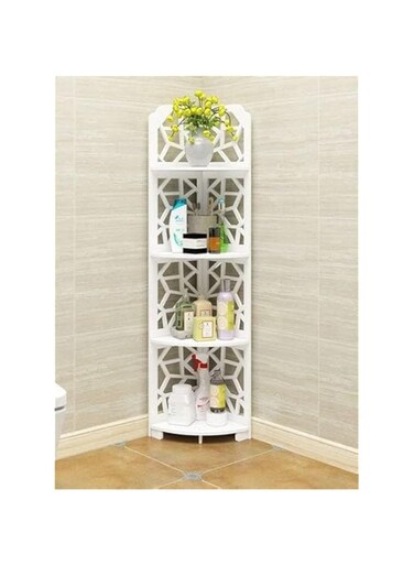 LINGWEI Corner Shelf Bathroom Corner Rack Shelves Corner Stand Bathroom Organizer Waterproof Bathroom Stand Towel Holder Sink Organizer Multipurpose Shelving Corner Floor Cabinet White