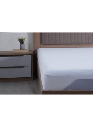 Home Coral Fleece Waterproof Mattress Protector 90x200+33cm-White