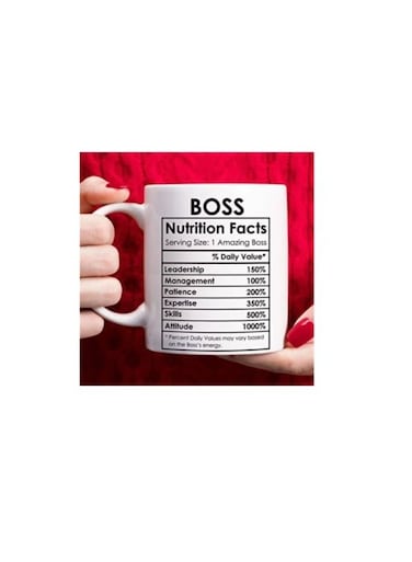 Boss Coffee Mug, Best Boss Birthday Gifts For Women Men Funny, Boss Appreciation Gift, Happy Boss Day Gifts Ideas, Office Boss Lady Mug Gifts, Boss Nutrition Facts Mug