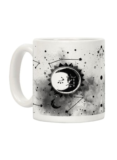 And Moon Faces Printed Coffee Mug White