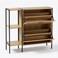 Tradeo Modern 2-Layer Tilting Shoe Cabinet with 3-Tier Side Storage Shelves &amp; Industrial Wood Frame