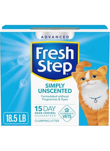 Fresh Step Advanced Simply Unscented Clumping Litter, Fresh Step Unscented Cat Litter Fights Odor on Contact, 18.5 lb. Box