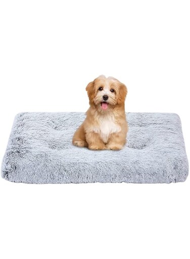 Arabest Dog Bed, Washable Plush Dog Crate Bed, Dog Crate Mat with Anti Slip Bottom, Deluxe Fulffy Kennel Pad, Pet Bed for Large Medium Small Dogs