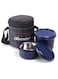 Cleo Microwave Safe Leak Proof 2 Stainless Steel Full Meal Containers with Insulated Fabric Bag (Blue)