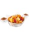 Duetto Stainless Steel Appetizer And Chip Basket With Double Dipping Sauce Holder 10.2 Inches 1Ct Box - Restaurantware