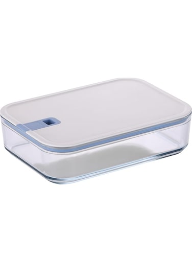 Neoflam Perfect Seal Rectangle Glass Storage Container 2300ml, Airtight Food Container With Lid, Kitchen Storage Organizer, Lunch Box, Meal Prep Container Set Microwave, Oven Safe (PS-GR-230)