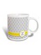 3D Painted Coffee Mug White/Grey/Yellow