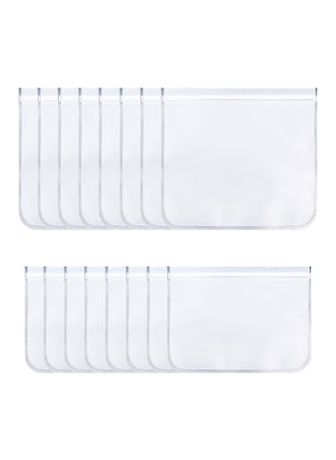 16 Pieces Large Reusable Refrigerator Ziplock Food Storage Bags, Eco-friendly Leakproof Fridge Lunch Bags for Fruit Vegetable Meat Cereal Cookies Sandwich Travel Home Office