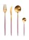 HOME 4-Piece Stainless Steel Cutlery Set Pink / Gold 16.5x26x3.5cm
