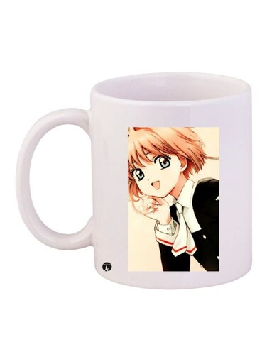 Cartoon Girl Printed Coffee Mug White/Beige/Black