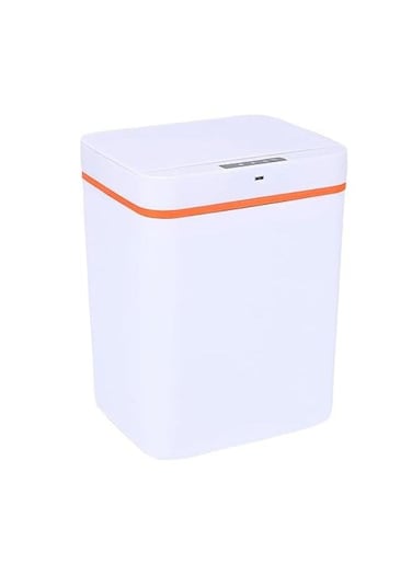 Smart Automatic Trash Bin with Proximity Sensor, 12 Liters, Kitchen or Bathroom Trash, Opens and Closes, Rectangular (White)