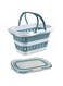 ANNIYA Collapsible Plastic Laundry Baskets with 5 Handles 44L (11.6 gallon), Smart Space Saving Deisgn Washing Bin Kitchen Storage, Large Folding Pop Up Laundry Hamper for Bedroom and Bathroom (Blue)