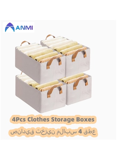 4 Pcs Storage Box, Foldable Storage Box for Storage, Transportation, Camping, Organization
