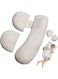 Pregnancy Pillows for Sleeping,Soft Pregnancy Body Pillow Support for Back, Legs, Belly,Hips of Pregnant Women,Maternity Pillow with Adjustable and Removable Cooling Cover&iuml;&frac14;&OElig;White
